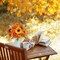 Artificial Mum Bush Sunflowers Faux Fall Chrysanthemums Flower - Orange